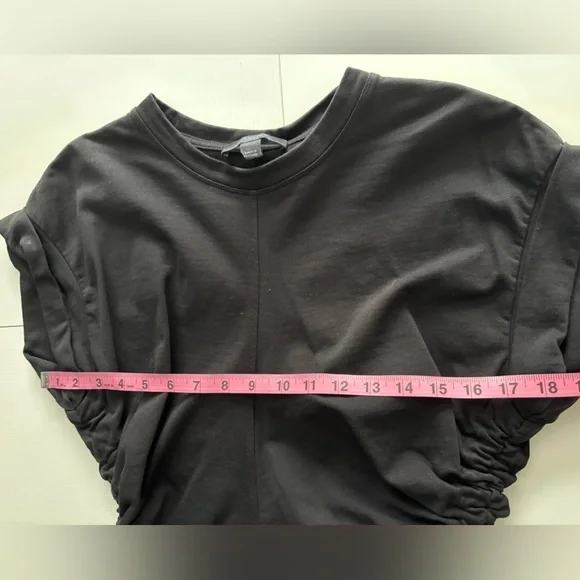 All Saints Rouched Short Sleeve Top In Black Size S - Picture 6 of 7